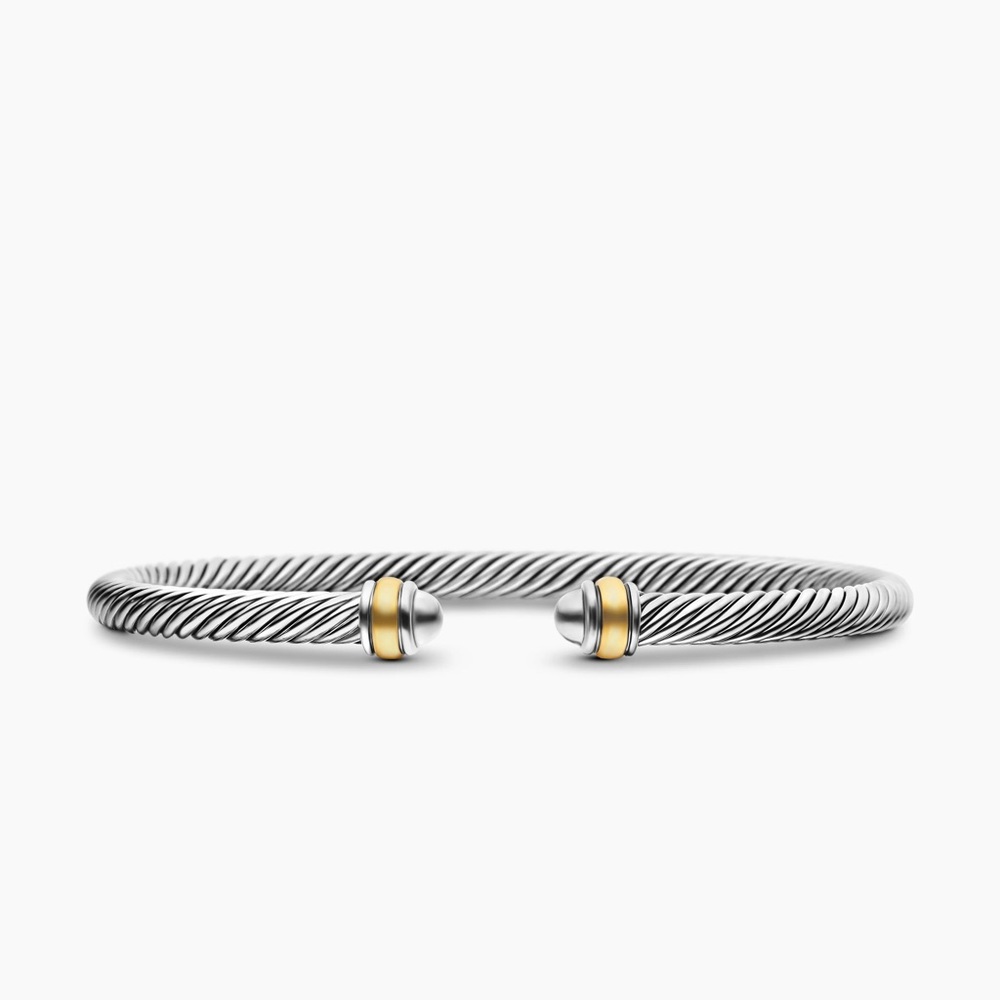 David Yurman Silver and Gold Cable Bracelet